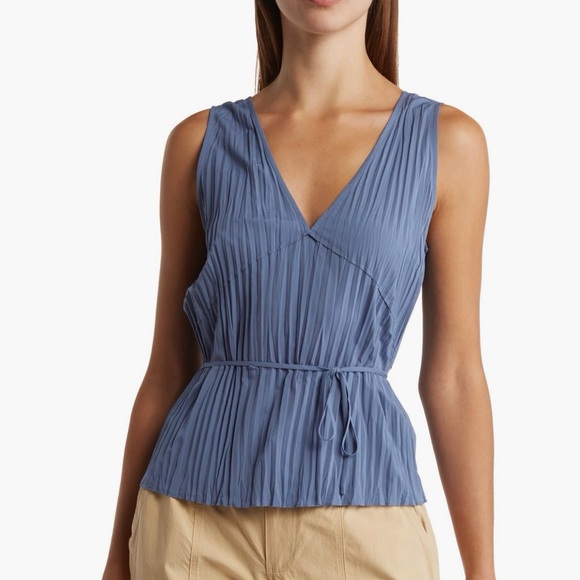 Vince Crushed Double V Neck Top - Picture 1 of 6